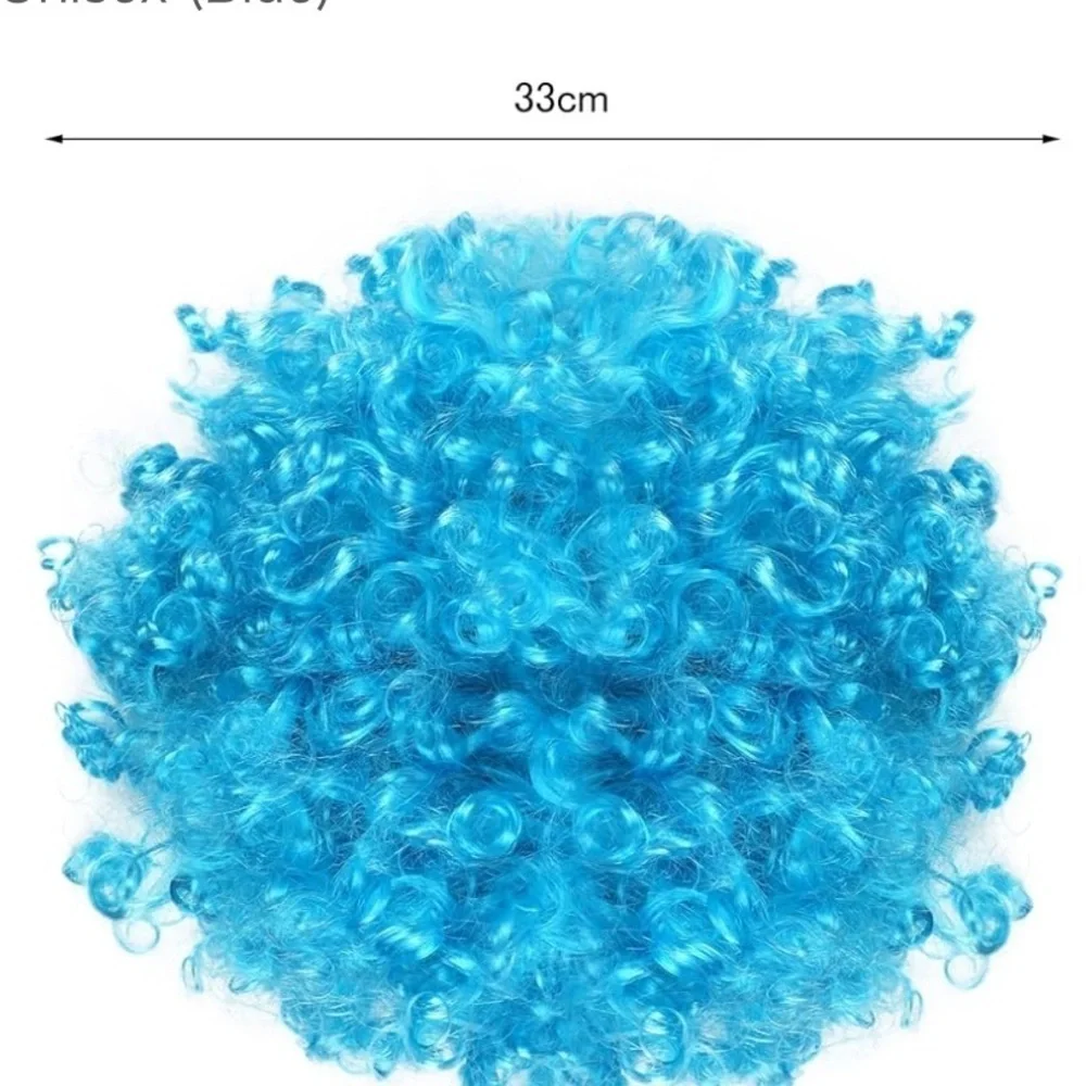 Blue Afro Wig Costume Accessory Bomber Afro Wig/Halloween Party Cosplay Costume